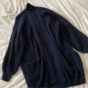 Oversized Cardigan: Dark Blue